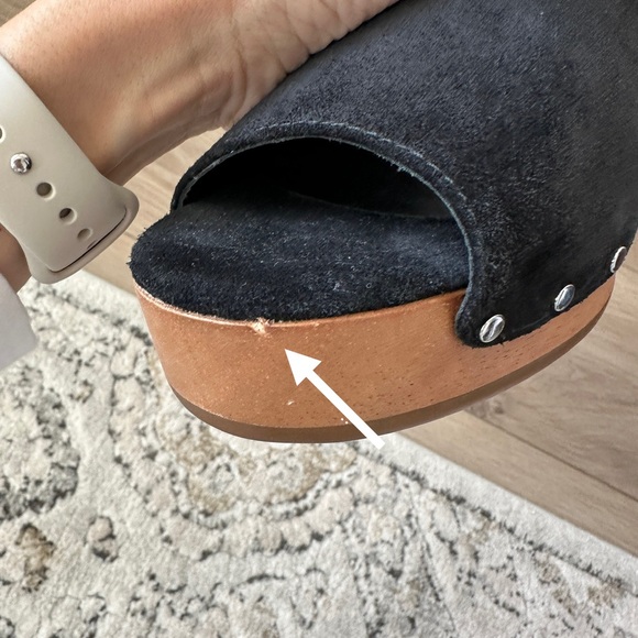 NEW Rag & Bone Mara Studded Clog Slides in Black Suede sz 39 - Picture 9 of 10